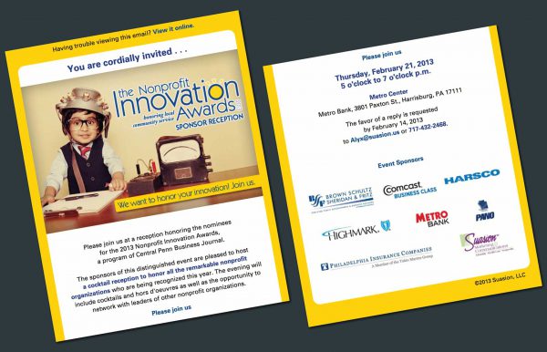 Non-profit Innovation Awards Email Invitation