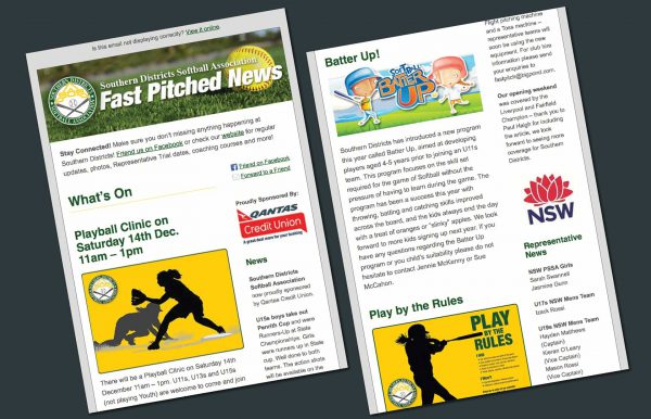 Southern Districts Softball Association Email Newsletter