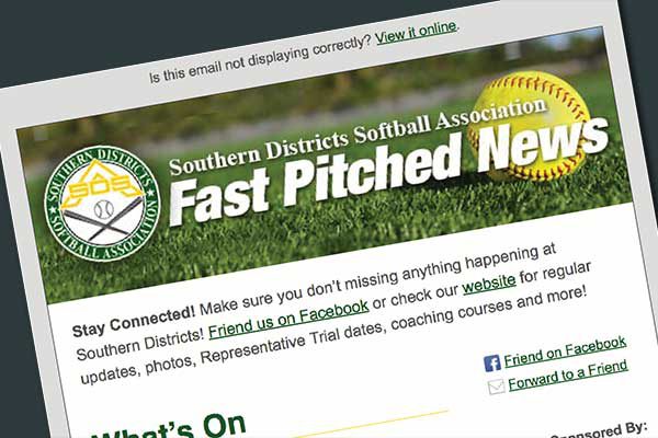 Southern Districts Softball Association Email Newsletter